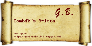 Gombás Britta névjegykártya